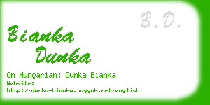 bianka dunka business card